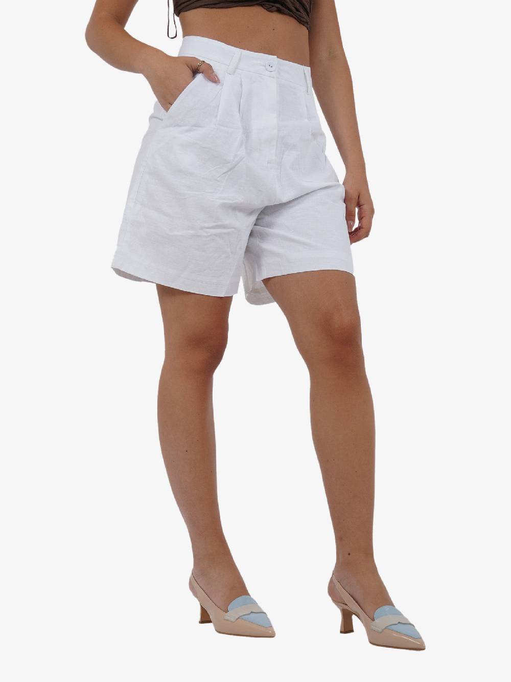 GLAMOROUS Shorts lunghezza media GS0795 donna cotone bianco Shopping Online