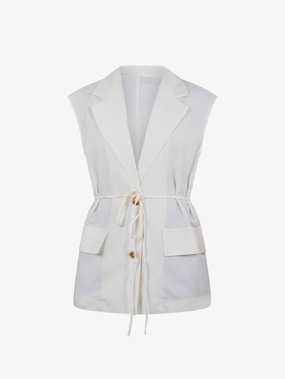 VICOLO Gilet lungo con laccio TB1545 donna viscosa bianco Convenienza