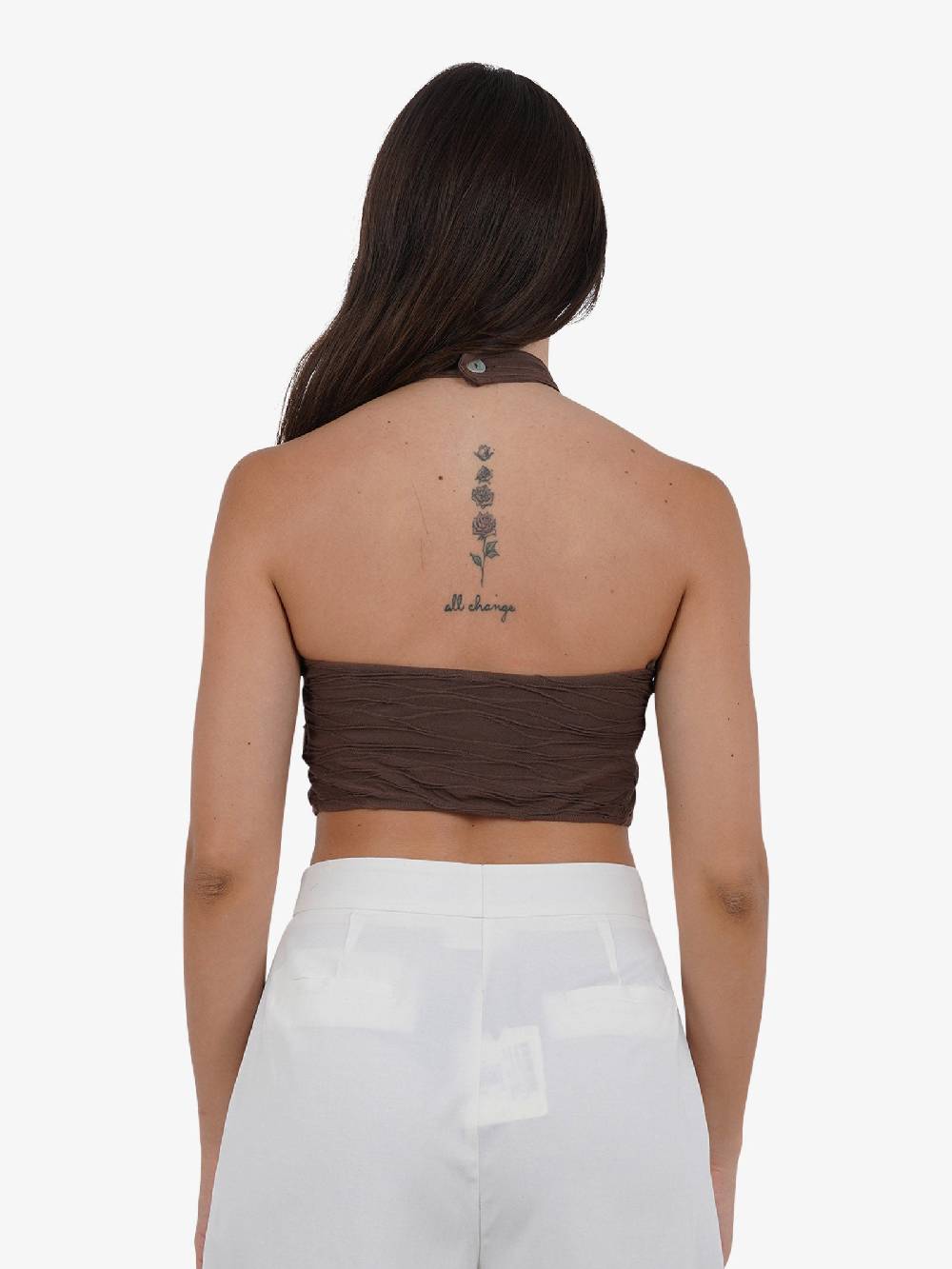 HAVE ONE Top con arricciatura RVS-L120 donna viscosa marrone I Più Venduti