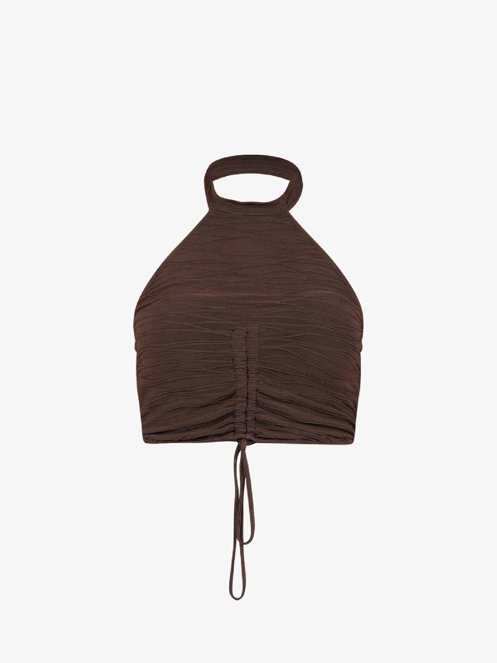 HAVE ONE Top con arricciatura RVS-L120 donna viscosa marrone I Più Venduti