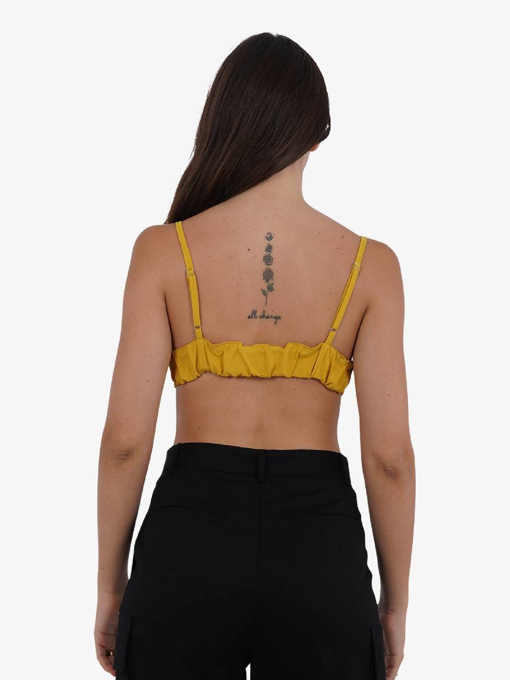 HAVE ONE Top cropped con spalline sottili RMA-L131 donna viscosa giallo Vendite Flash