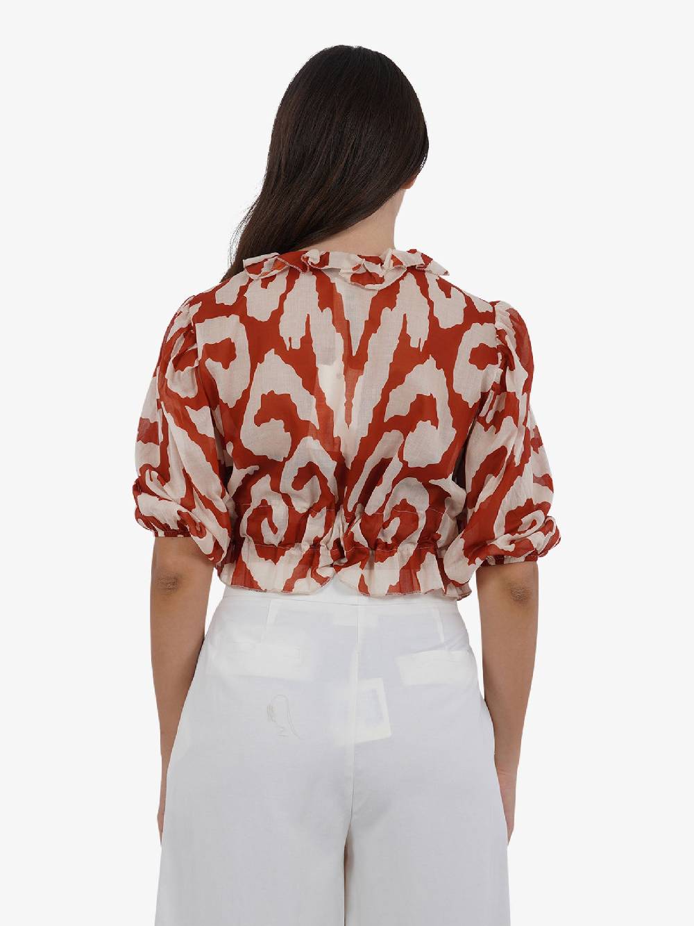 HAVE ONE Top con nodo RMA-L111 donna cotone arancione Negozio