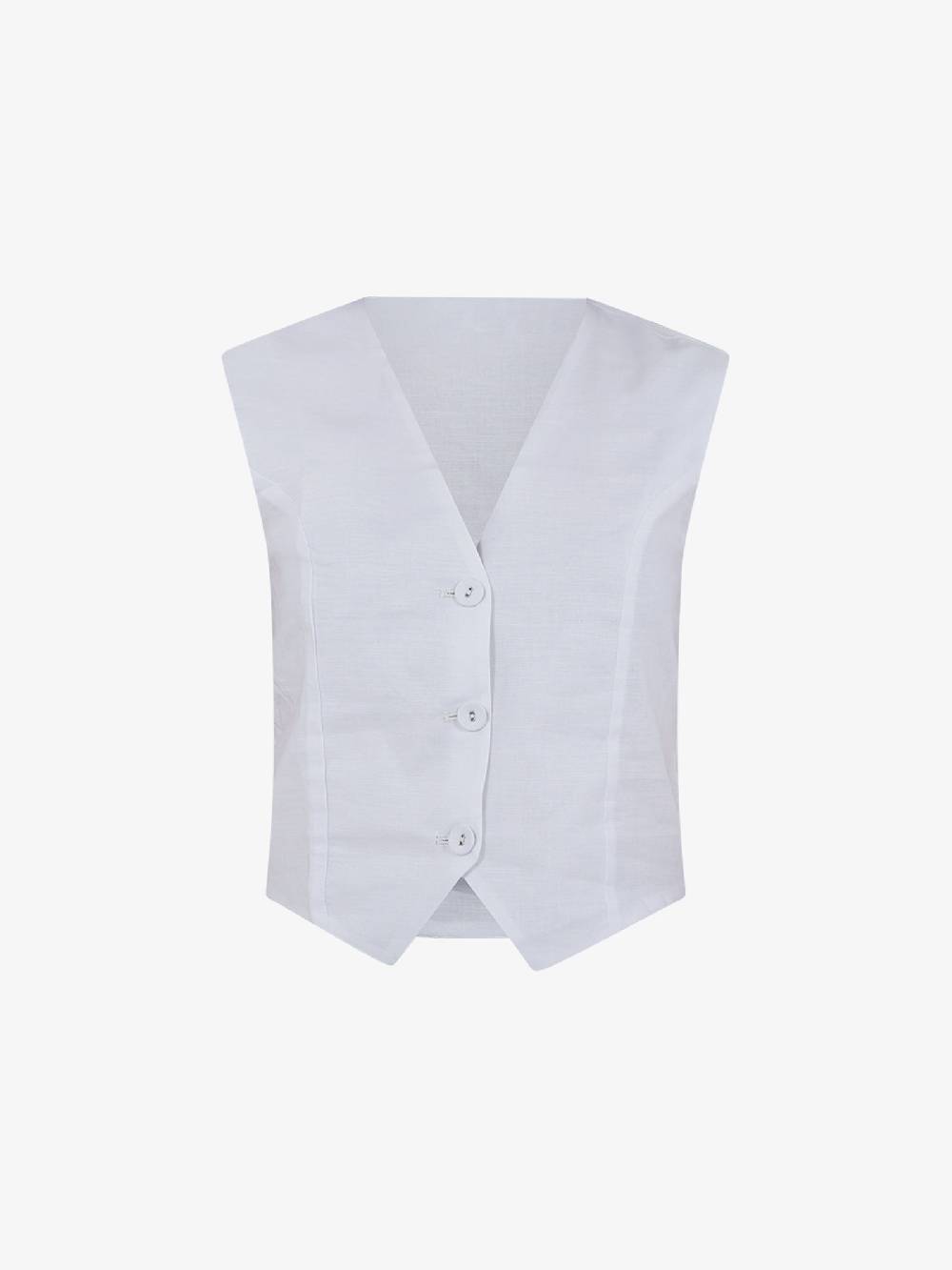GLAMOROUS Top gilet ampio GS0793 donna cotone bianco Nuova