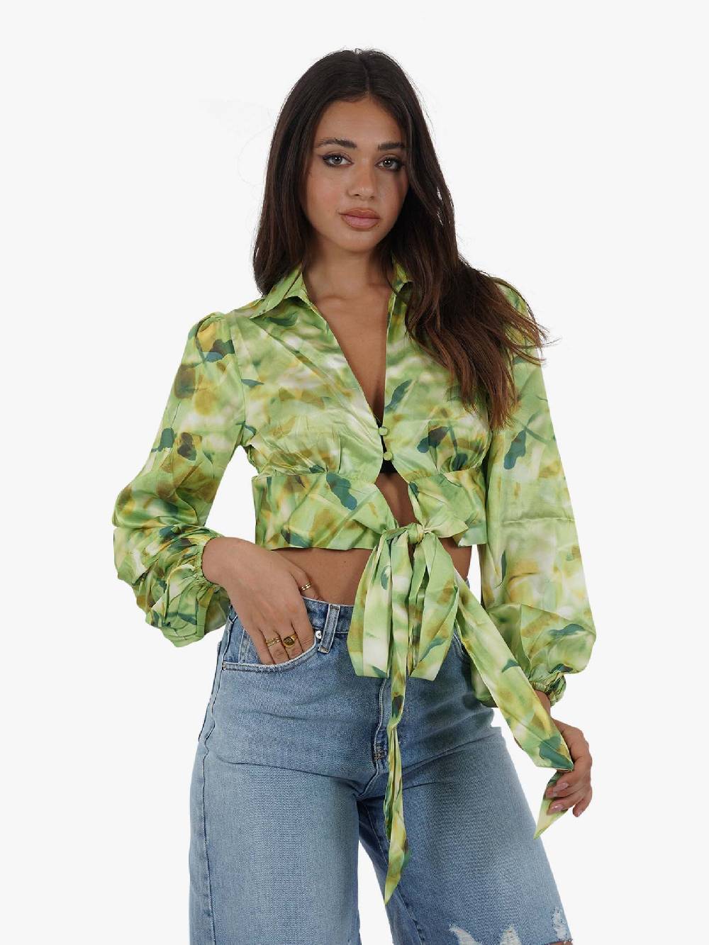 GLAMOROUS Top camicetta CK7537 donna verde 2025