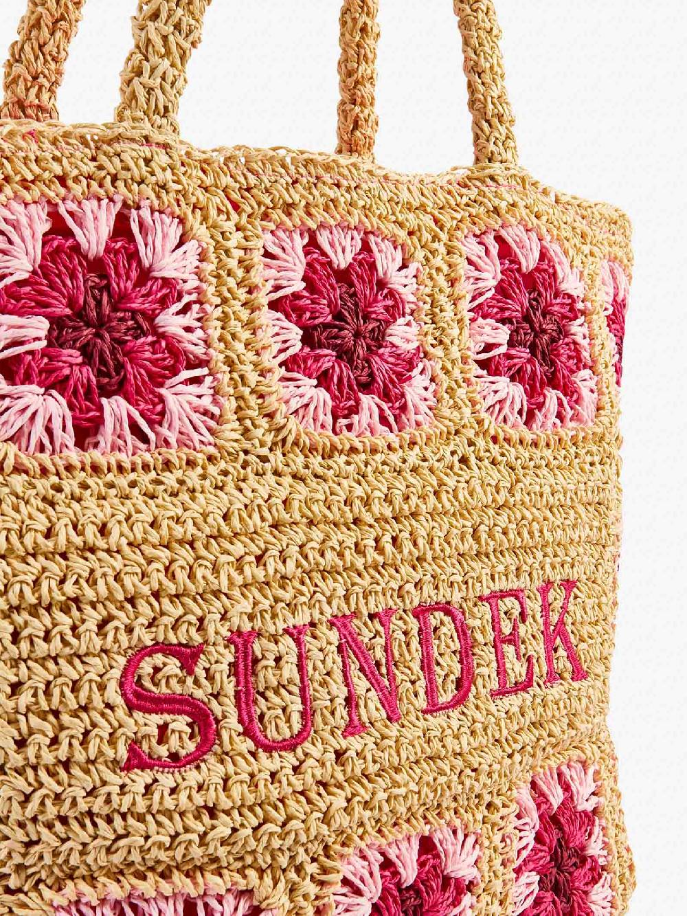 SUNDEK Borsa a mano TERRA PAPER AW745ABPA100 donna beige Saldi Di Fabbrica