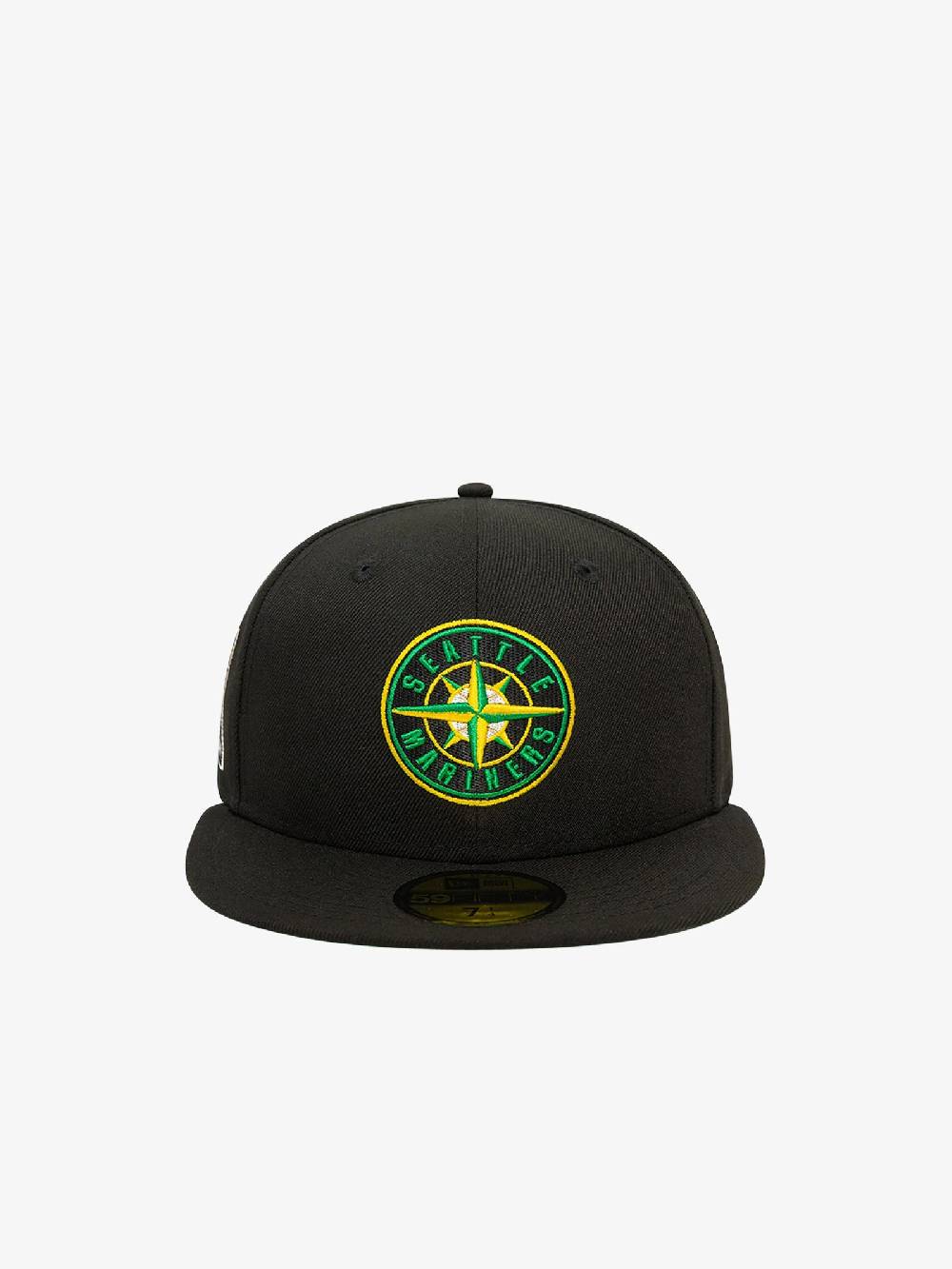 NEW ERA Cappello 59FIFTY Seattle Mariners MLB Cooperstown Alternative 60503344 uomo cotone nero Promozione temporanea