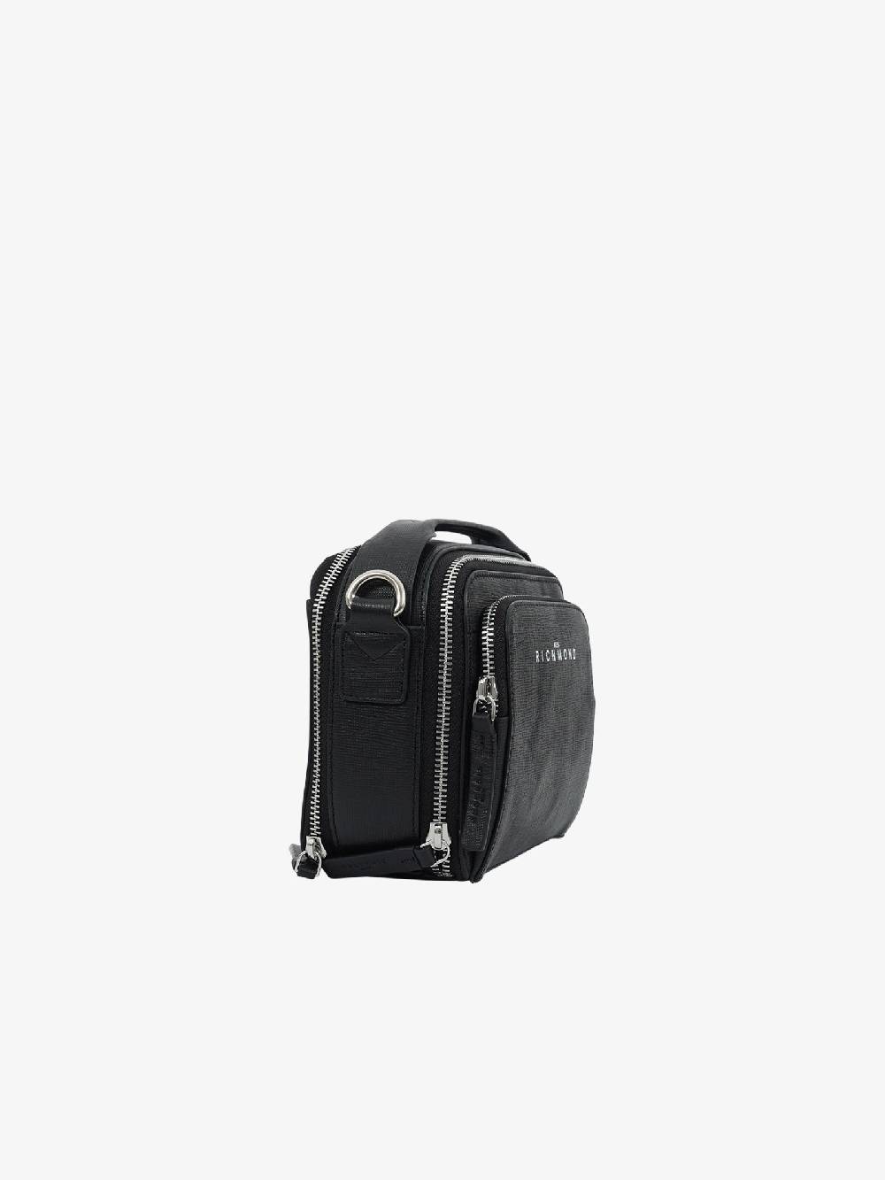 JOHN RICHMOND Borsello JR-B124 JR-B124 uomo pelle nero Nuovo