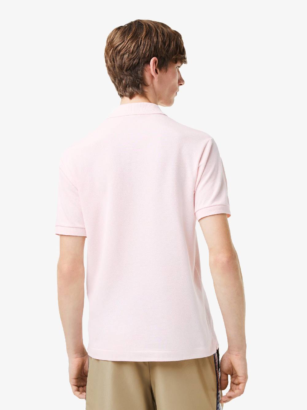 LACOSTE Polo regolare uomo in cotone rosa Promozione
