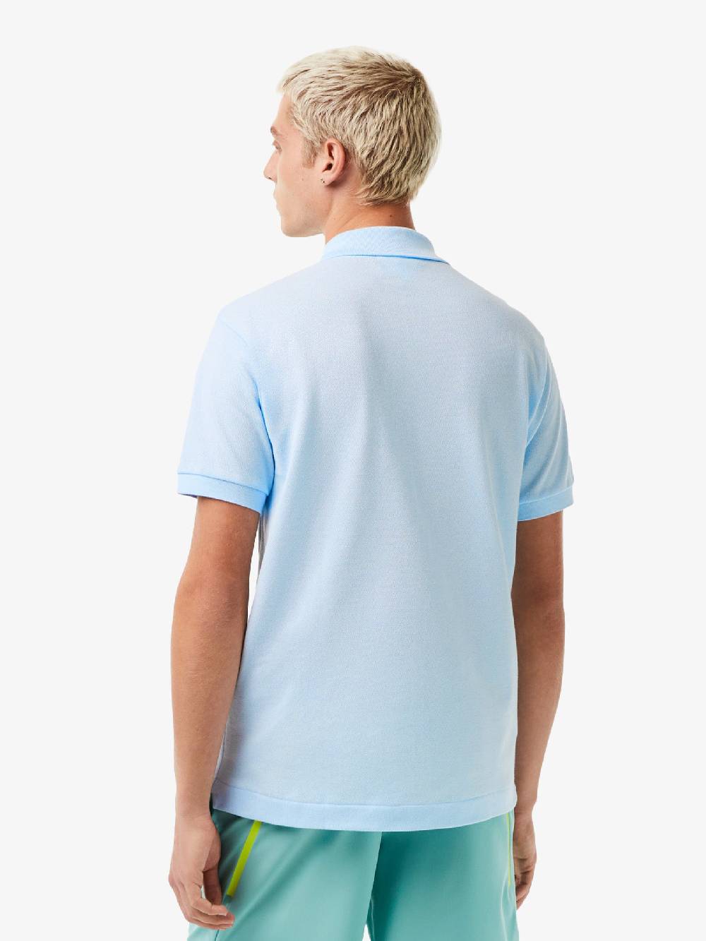 LACOSTE Polo regolare uomo in cotone azzurro Spedizione Gratuita