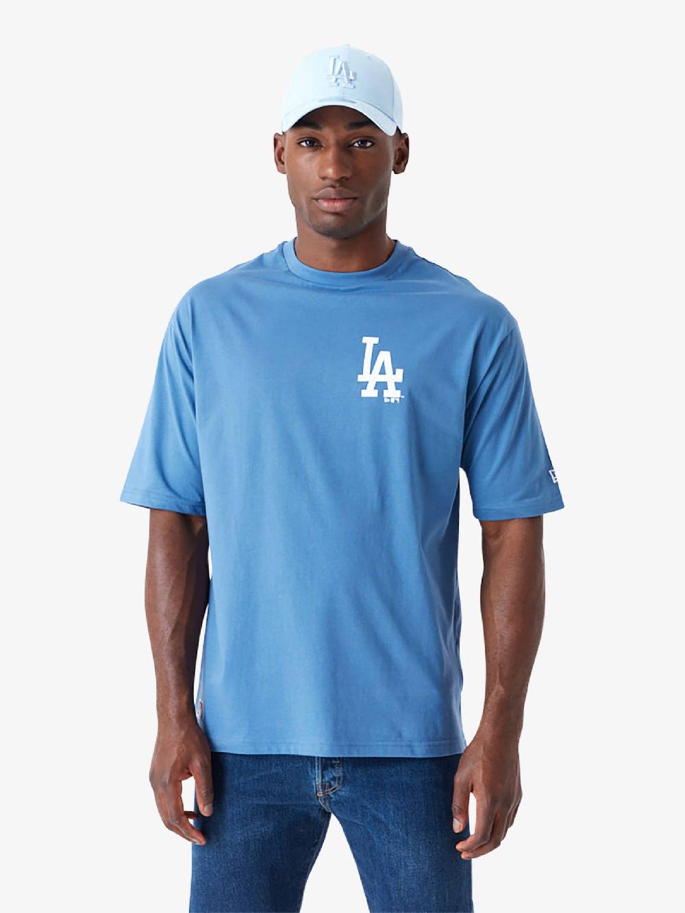 NEW ERA T-shirt Oversize LA Dodgers MLB World Series 60502659 uomo cotone azzurro Novità