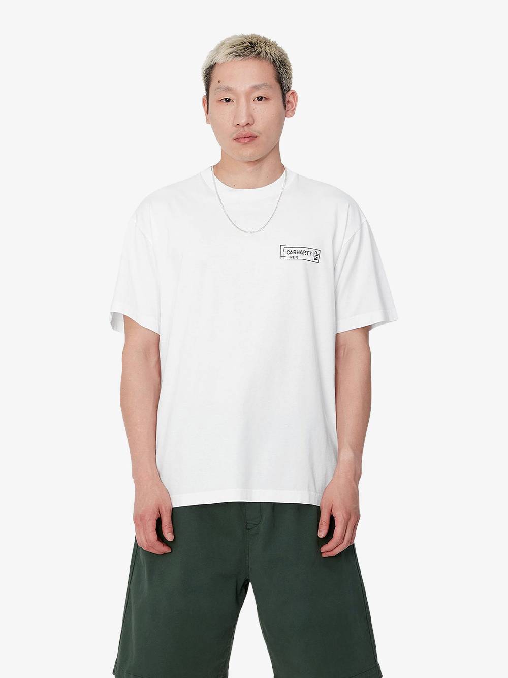 CARHARTT WIP T-shirt S/S Stamp I033670_ uomo cotone bianco Economico