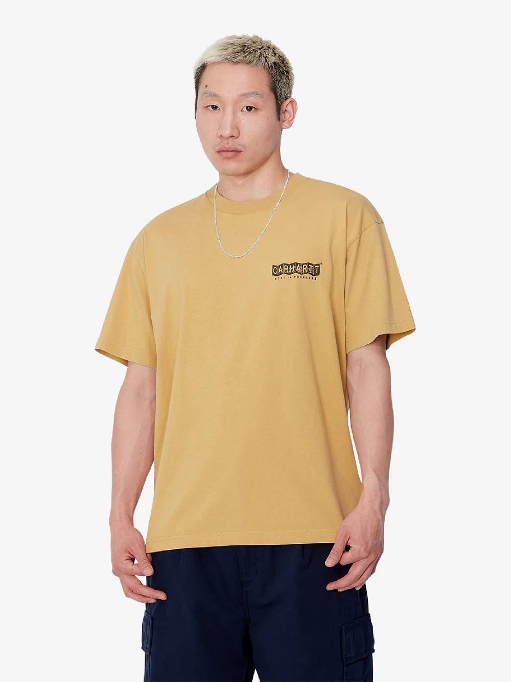 CARHARTT WIP T-shirt S/S Stamp I033670_ uomo cotone beige Online