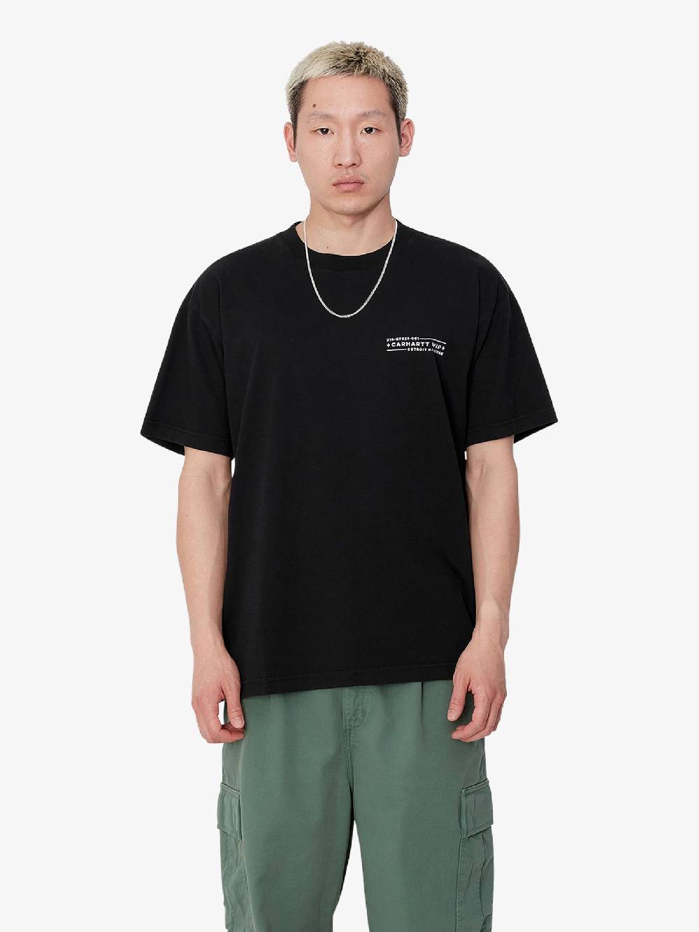 CARHARTT WIP T-shirt S/S Stamp I033670_ uomo cotone nero Outlet
