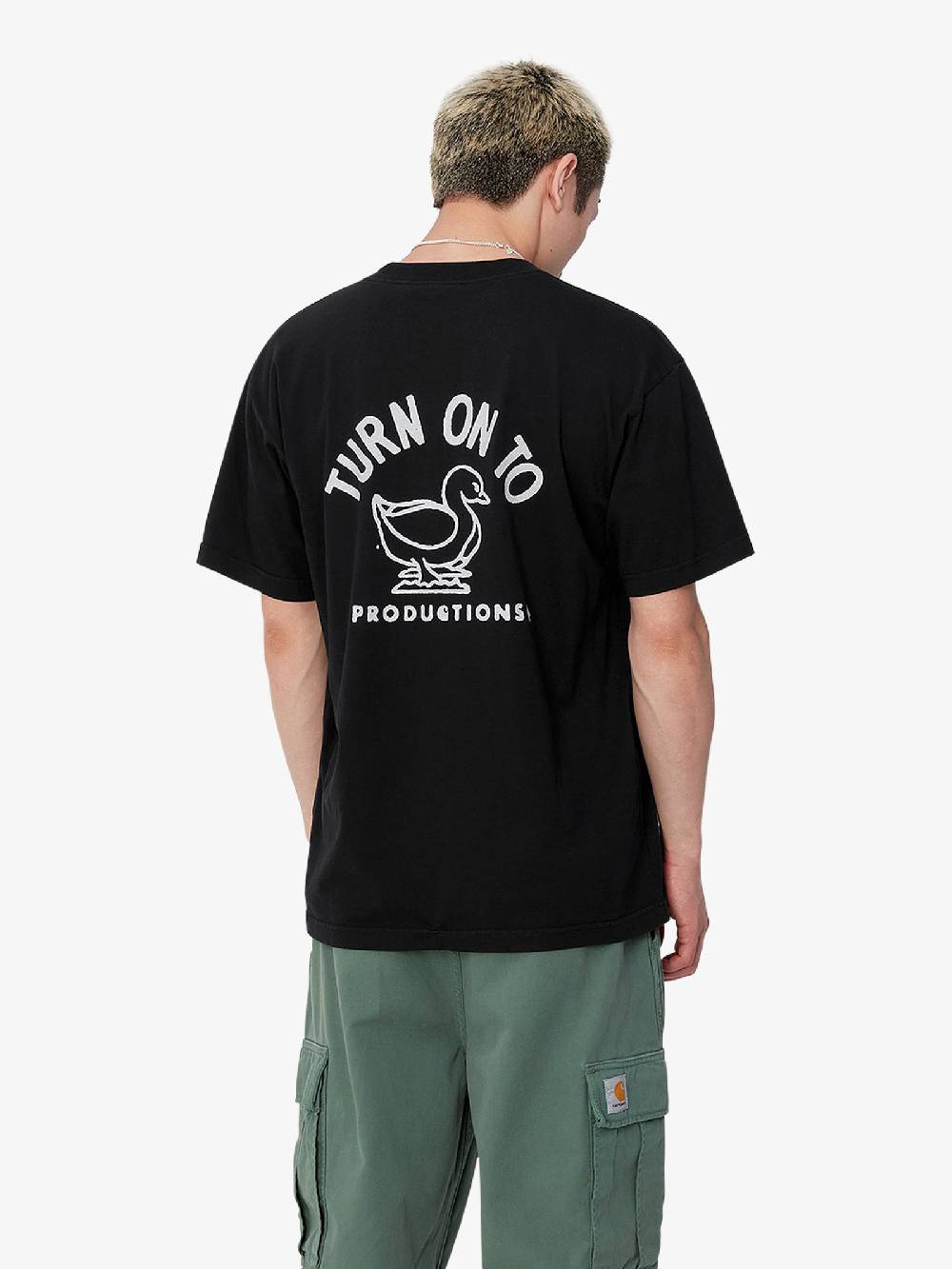 CARHARTT WIP T-shirt S/S Stamp I033670_ uomo cotone nero Outlet