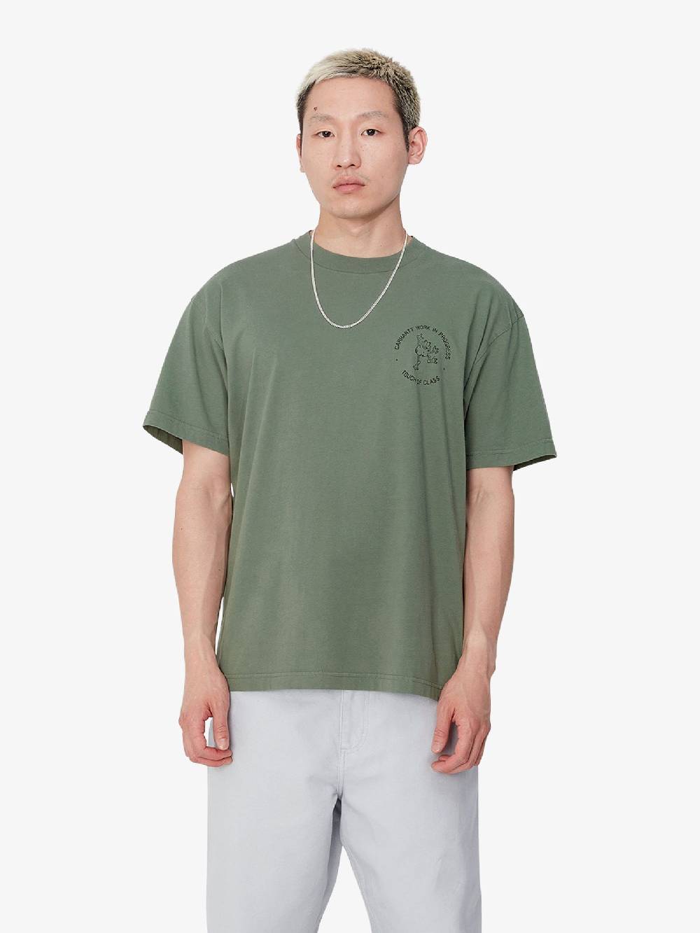 CARHARTT WIP T-shirt S/S Stamp I033670_ uomo cotone verde In Vendita