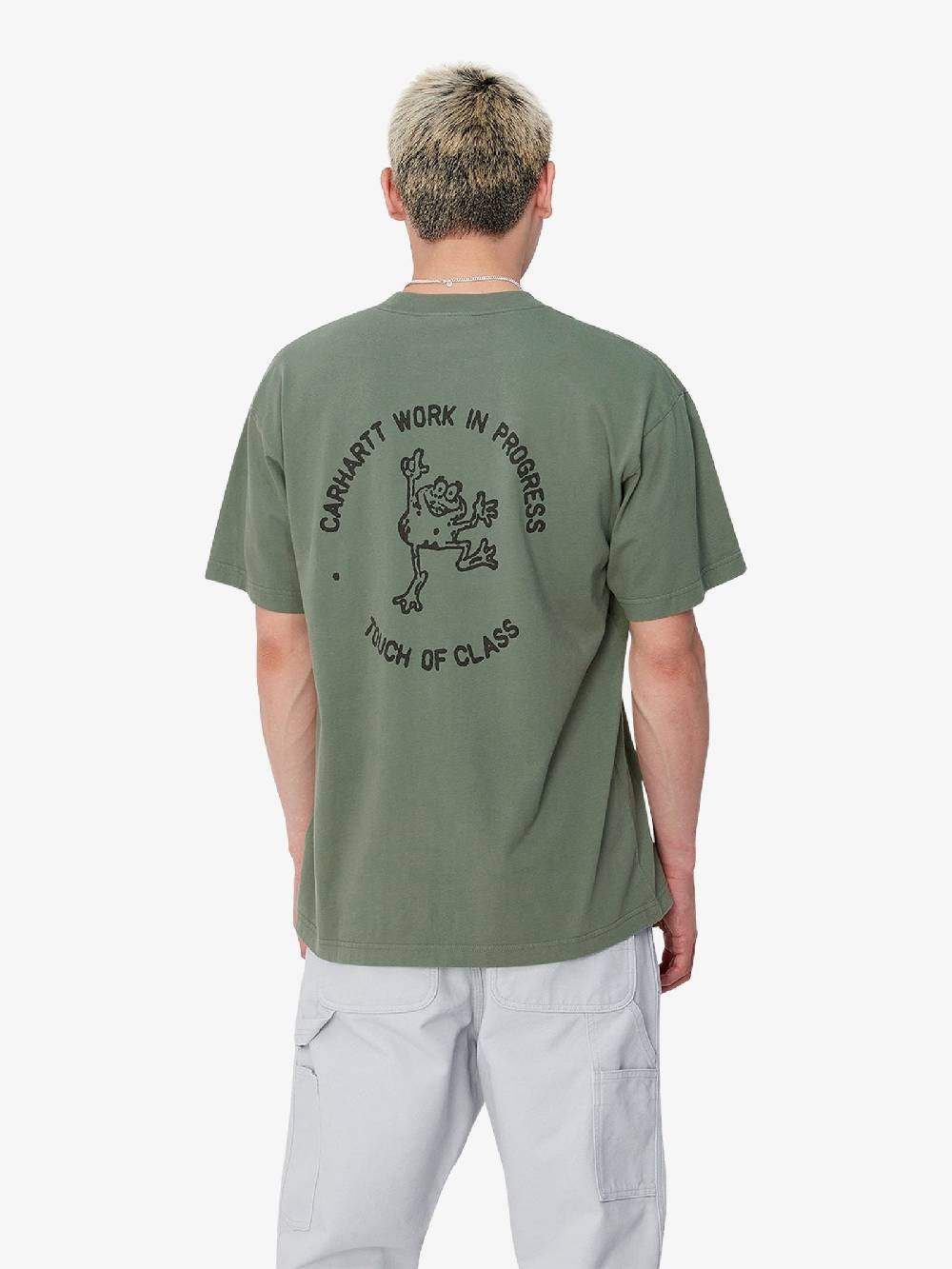 CARHARTT WIP T-shirt S/S Stamp I033670_ uomo cotone verde In Vendita