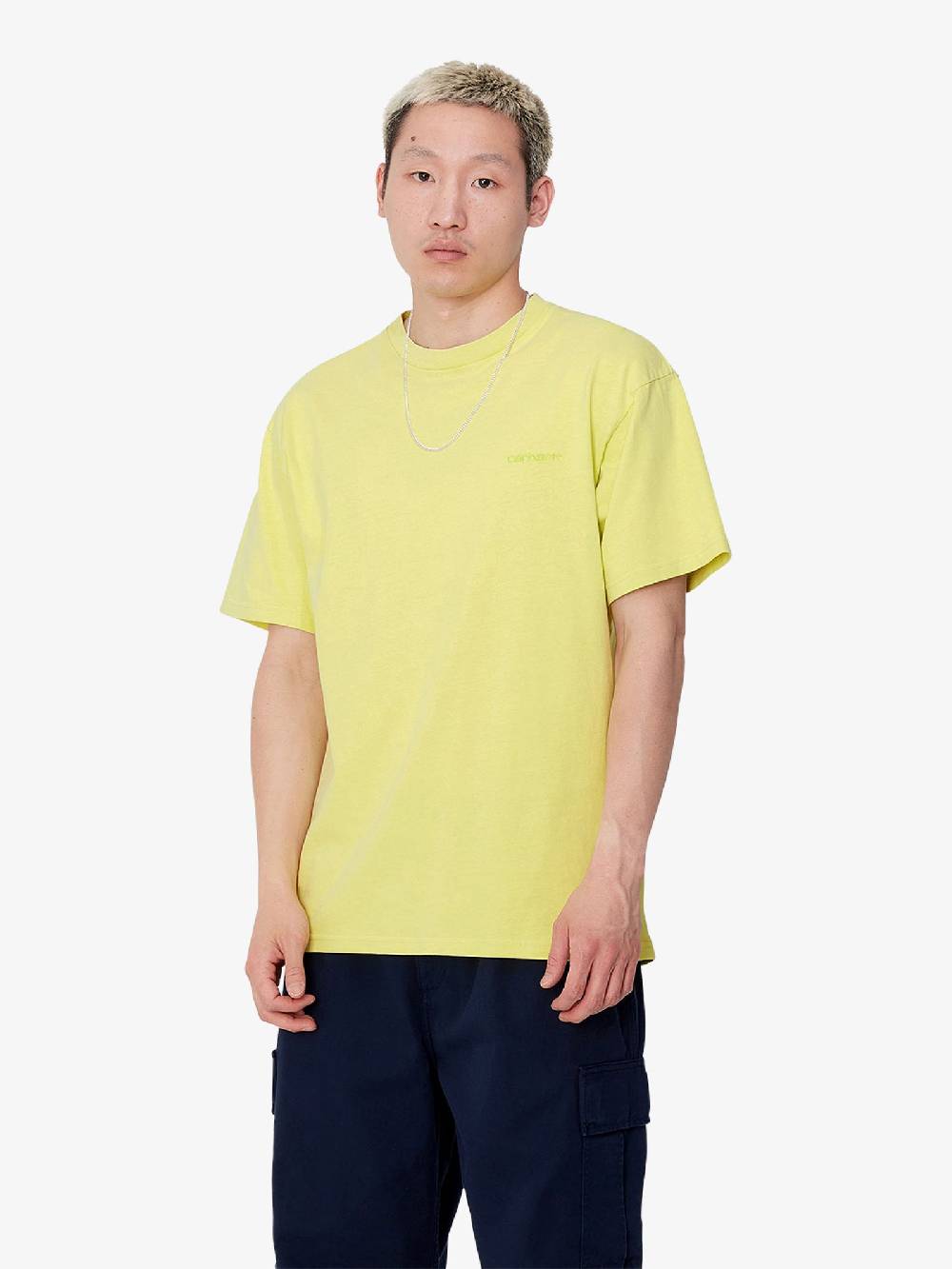 CARHARTT WIP T-shirt S/S Duster Script I033622_ uomo cotone giallo Saldi Di Fabbrica