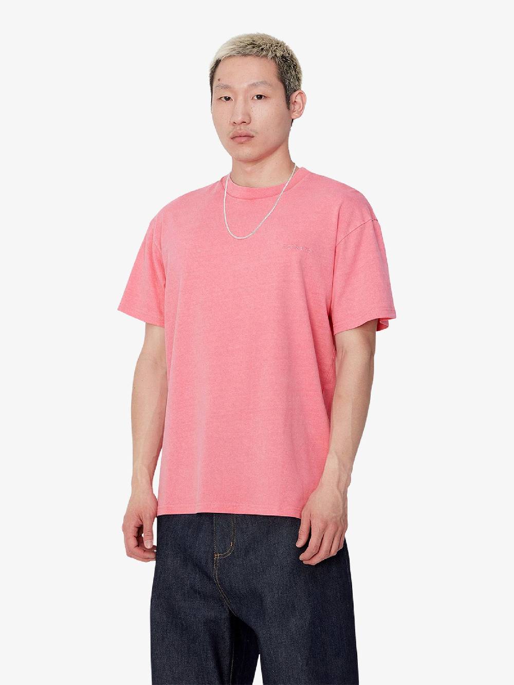 CARHARTT WIP T-shirt S/S Duster Script I033622_ uomo cotone rosa Vendite Flash
