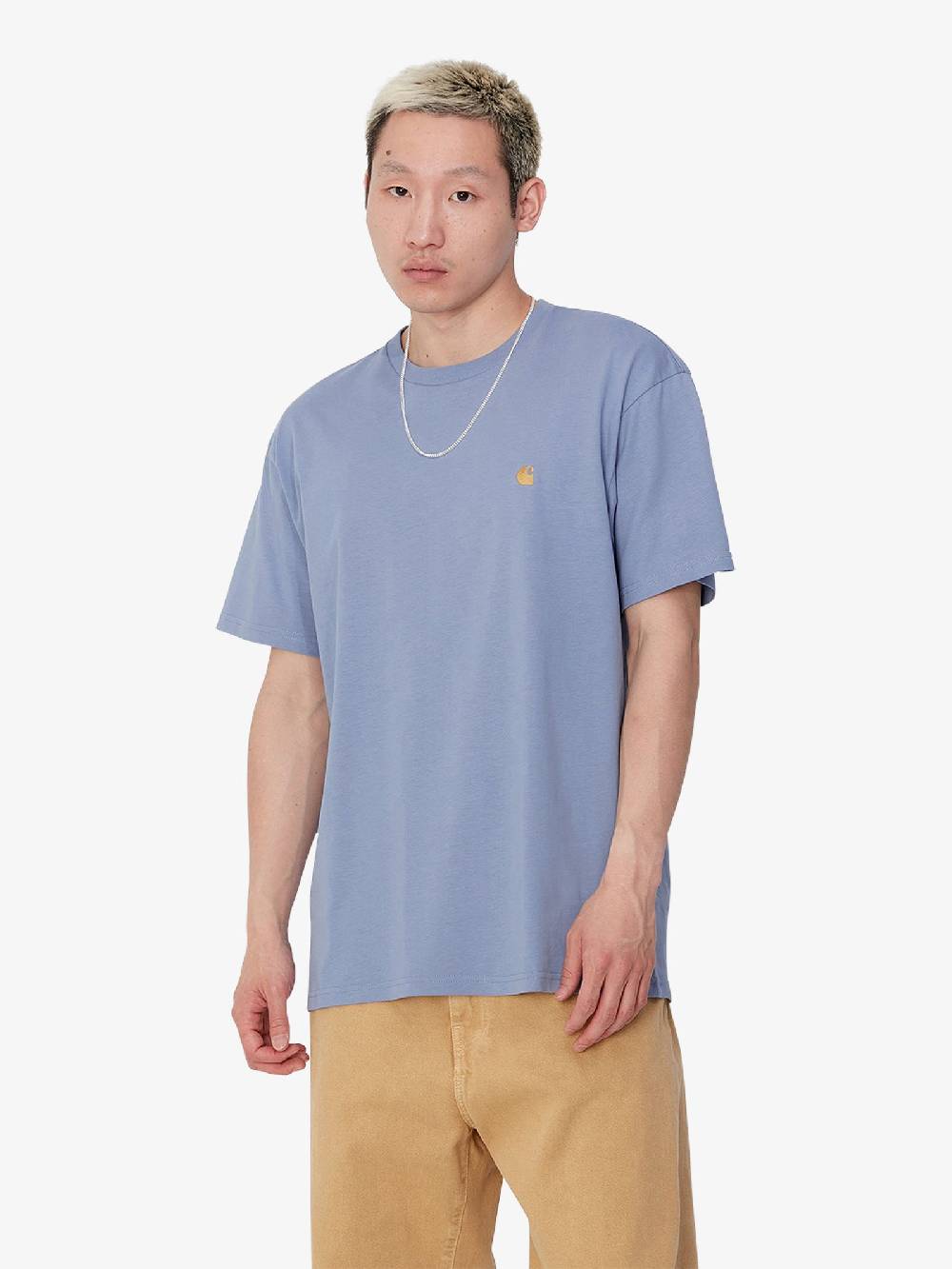 CARHARTT WIP T-shirt S/S Chase T-Shirt I026391_ uomo cotone blu Moda