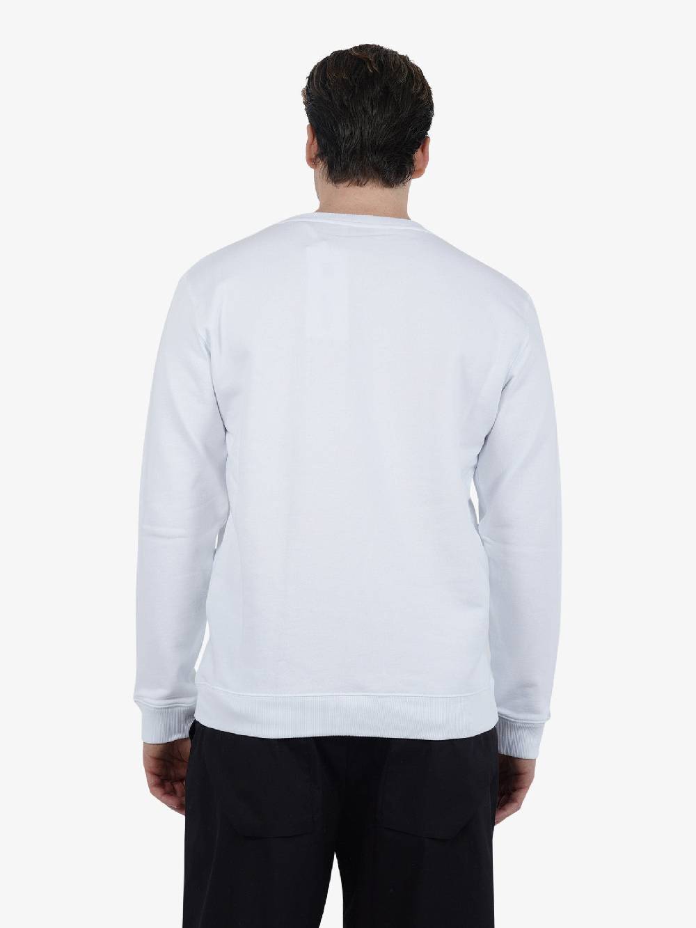 DONDUP Felpa girocollo in jersey di cotone UF641 KF0196U FS6 DU uomo bianco Negozio online di fabbrica