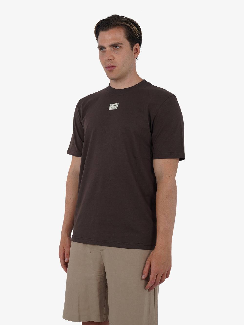 YES LONDON T-shirt XM4116 uomo cotone marrone Comprare a buon mercato