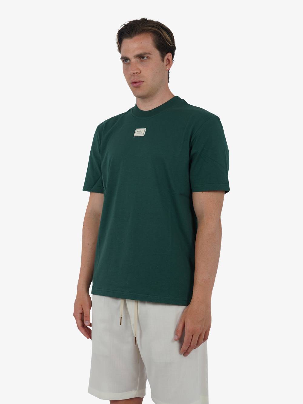YES LONDON T-shirt XM4116 uomo cotone verde Grande vendita