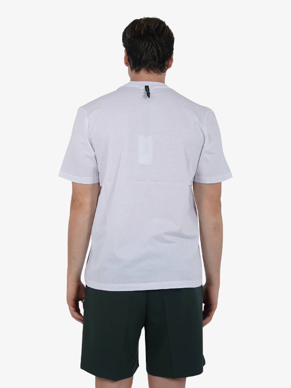 PRET A PORTER T-shirt girocollo con stampa M9M2752 uomo cotone bianco Fornitura limitata