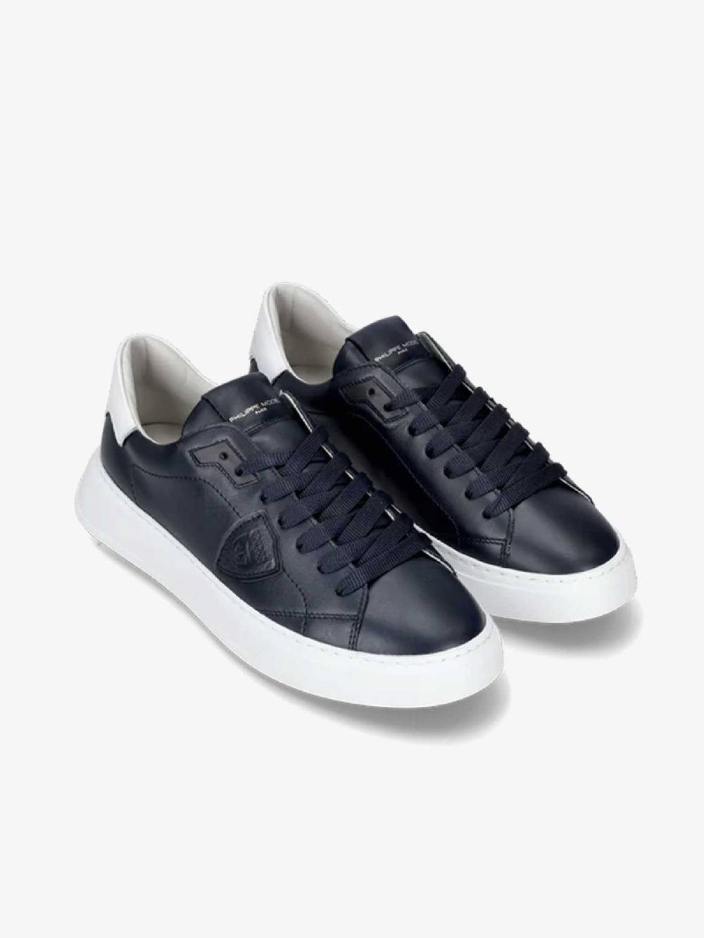 PHILIPPE MODEL Sneakers Temple Low BTLU uomo pelle blu Vendita calda