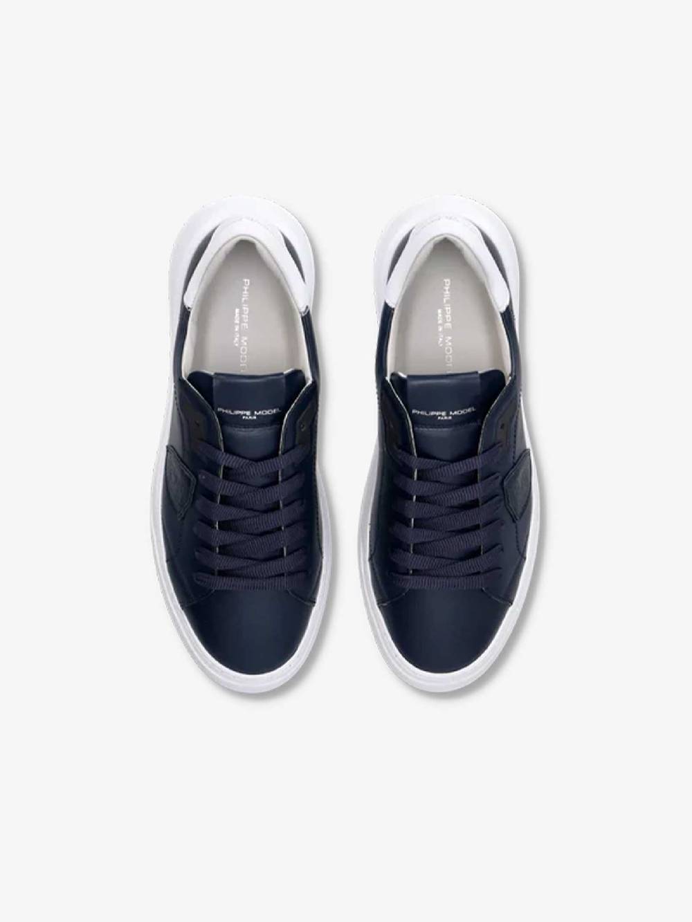 PHILIPPE MODEL Sneakers Temple Low BTLU uomo pelle blu Vendita calda