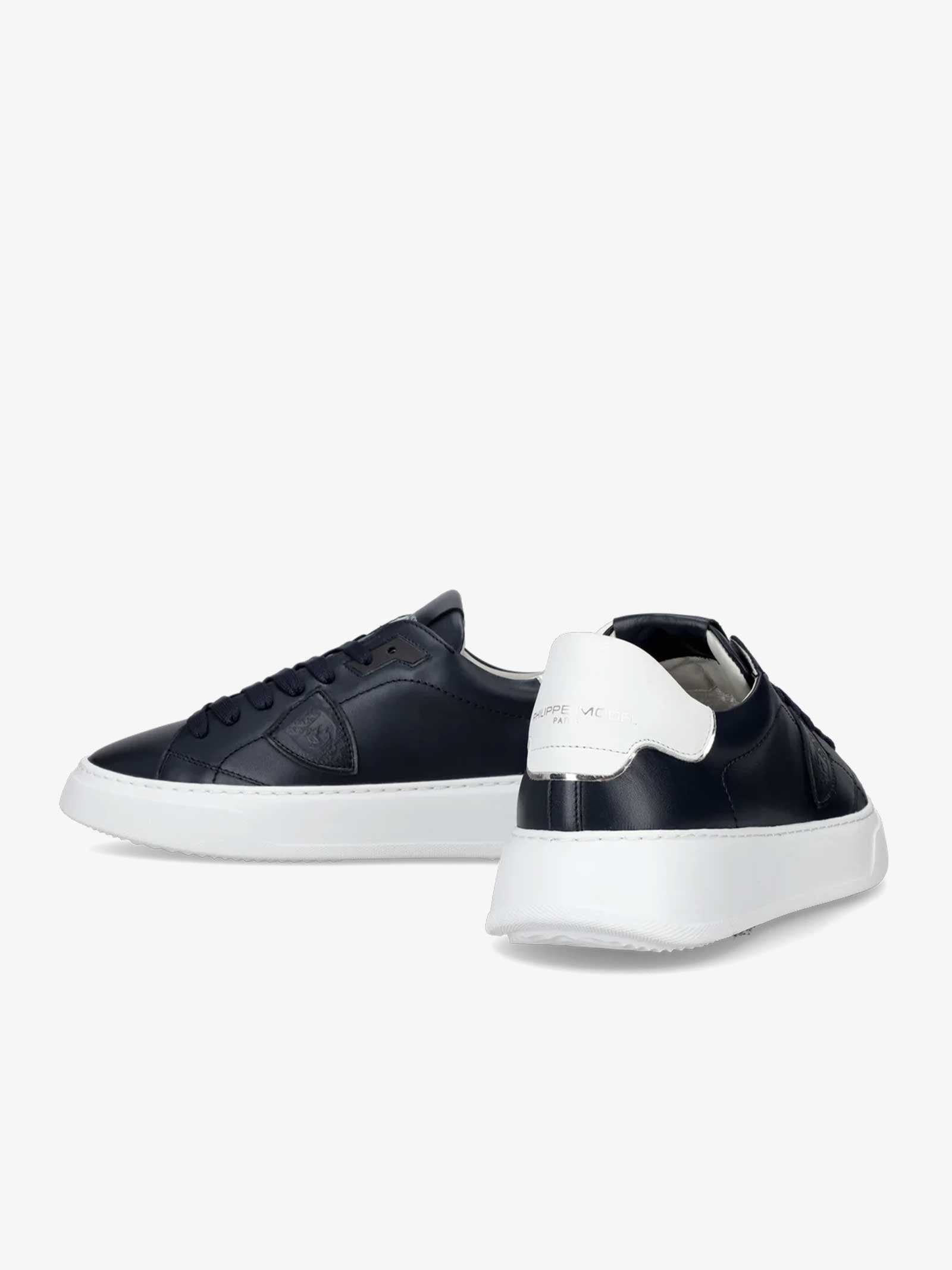 PHILIPPE MODEL Sneakers Temple Low BTLU uomo pelle blu Vendita calda