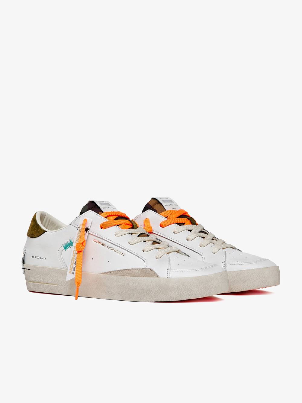 CRIME LONDON Sneakers Sk8Deluxe 17104PP6 uomo in pelle bianco Ultimi due giorni