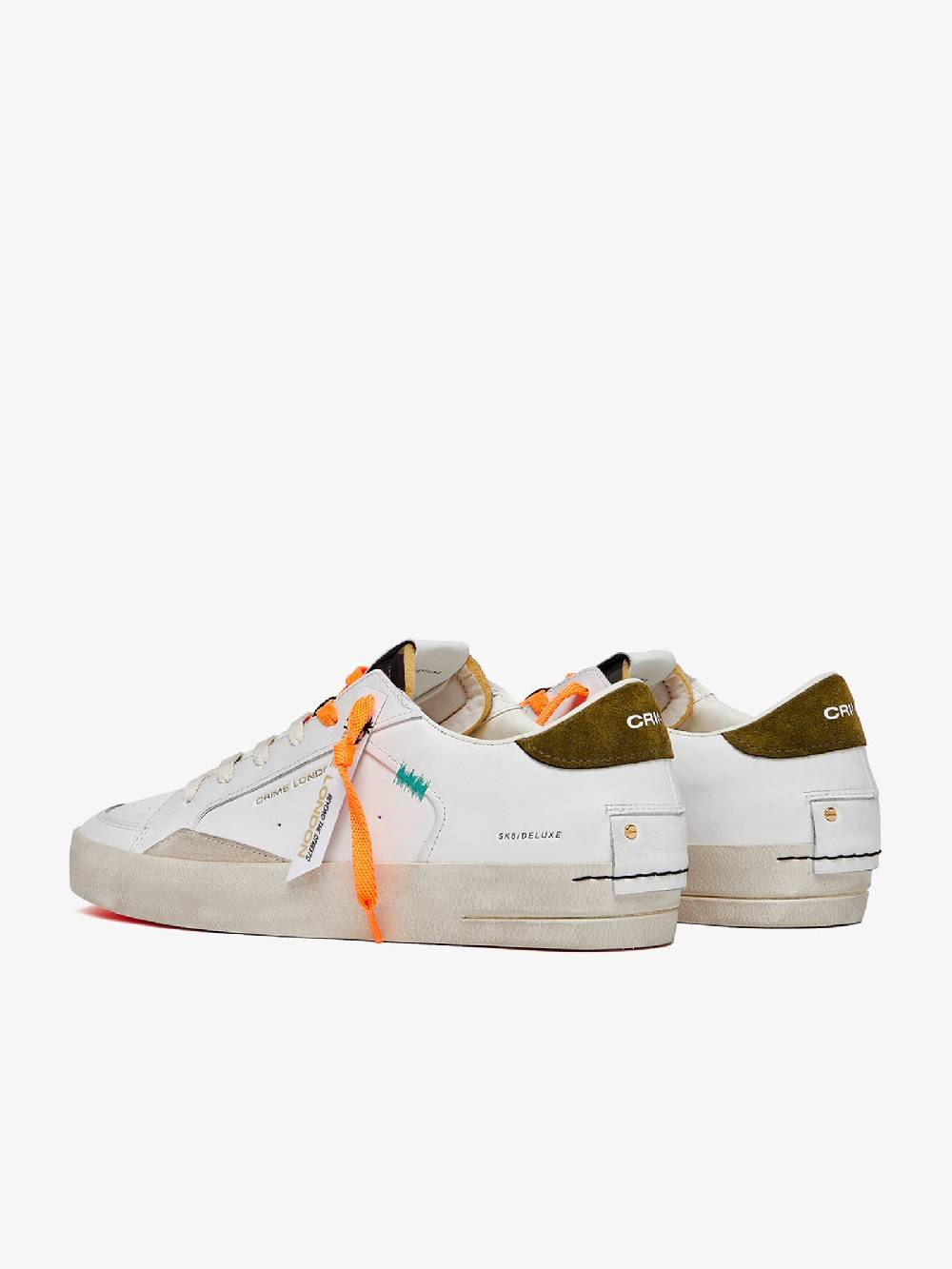 CRIME LONDON Sneakers Sk8Deluxe 17104PP6 uomo in pelle bianco Ultimi due giorni