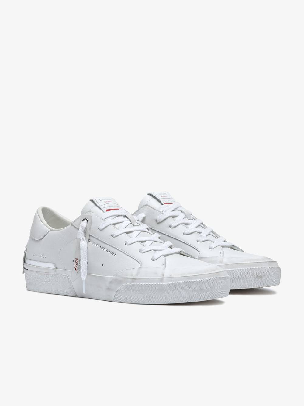 CRIME LONDON Sneakers Recut 17051PP6 uomo in pelle bianco Ultimo giorno