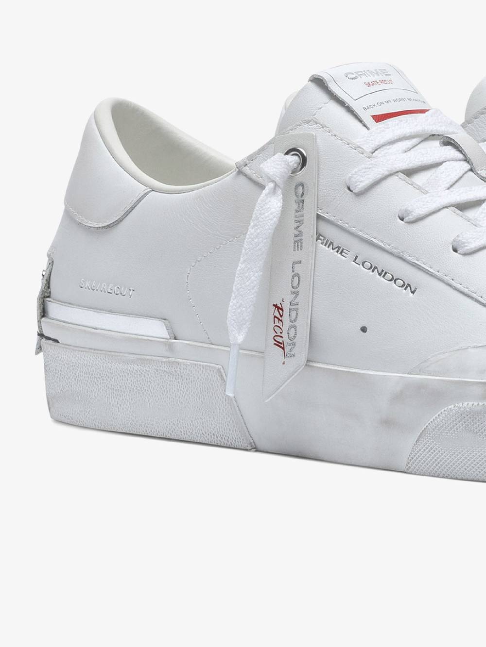 CRIME LONDON Sneakers Recut 17051PP6 uomo in pelle bianco Ultimo giorno