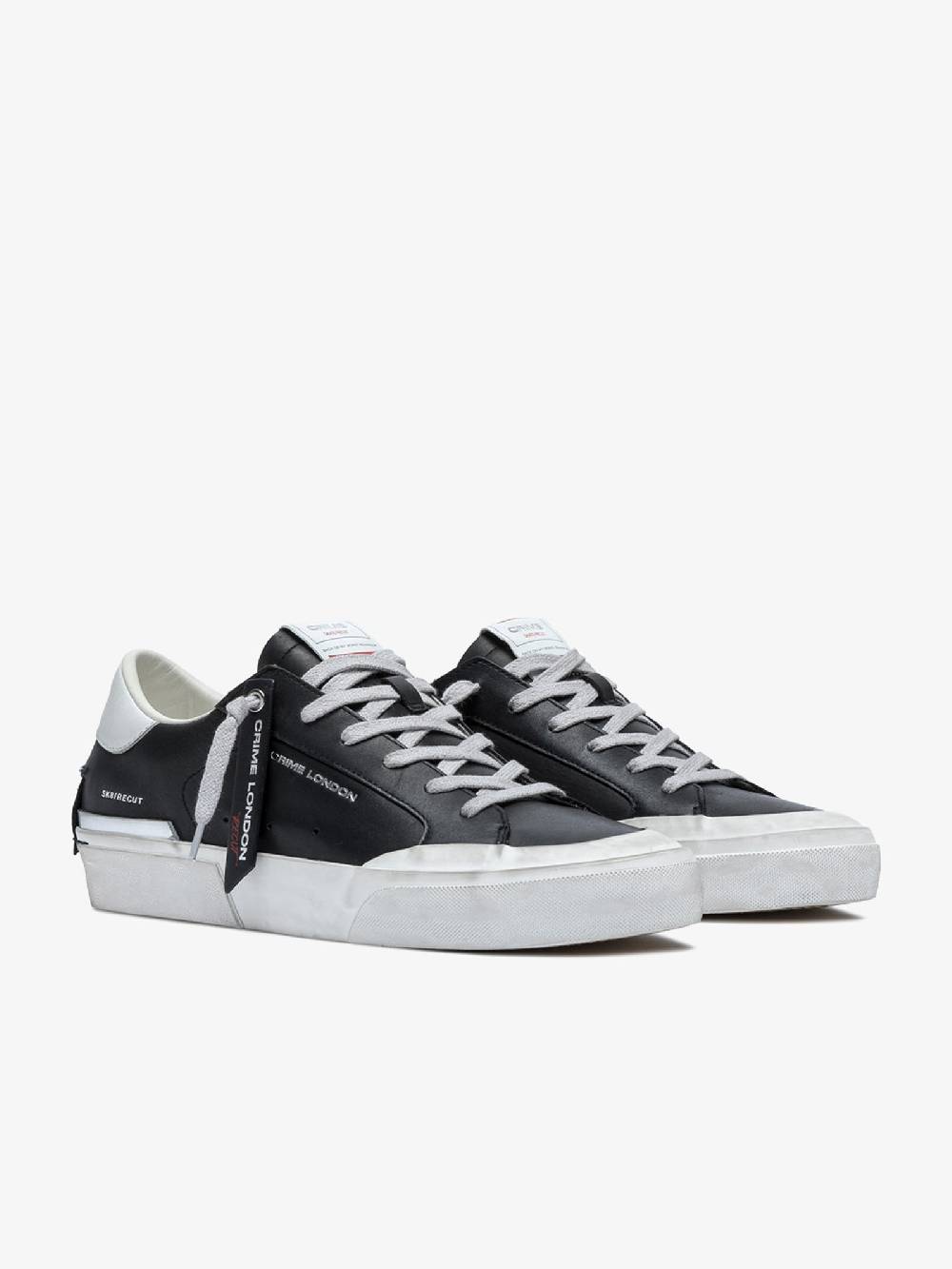 CRIME LONDON Sneakers Recut 17050PP6 uomo in pelle nero Promozione temporanea