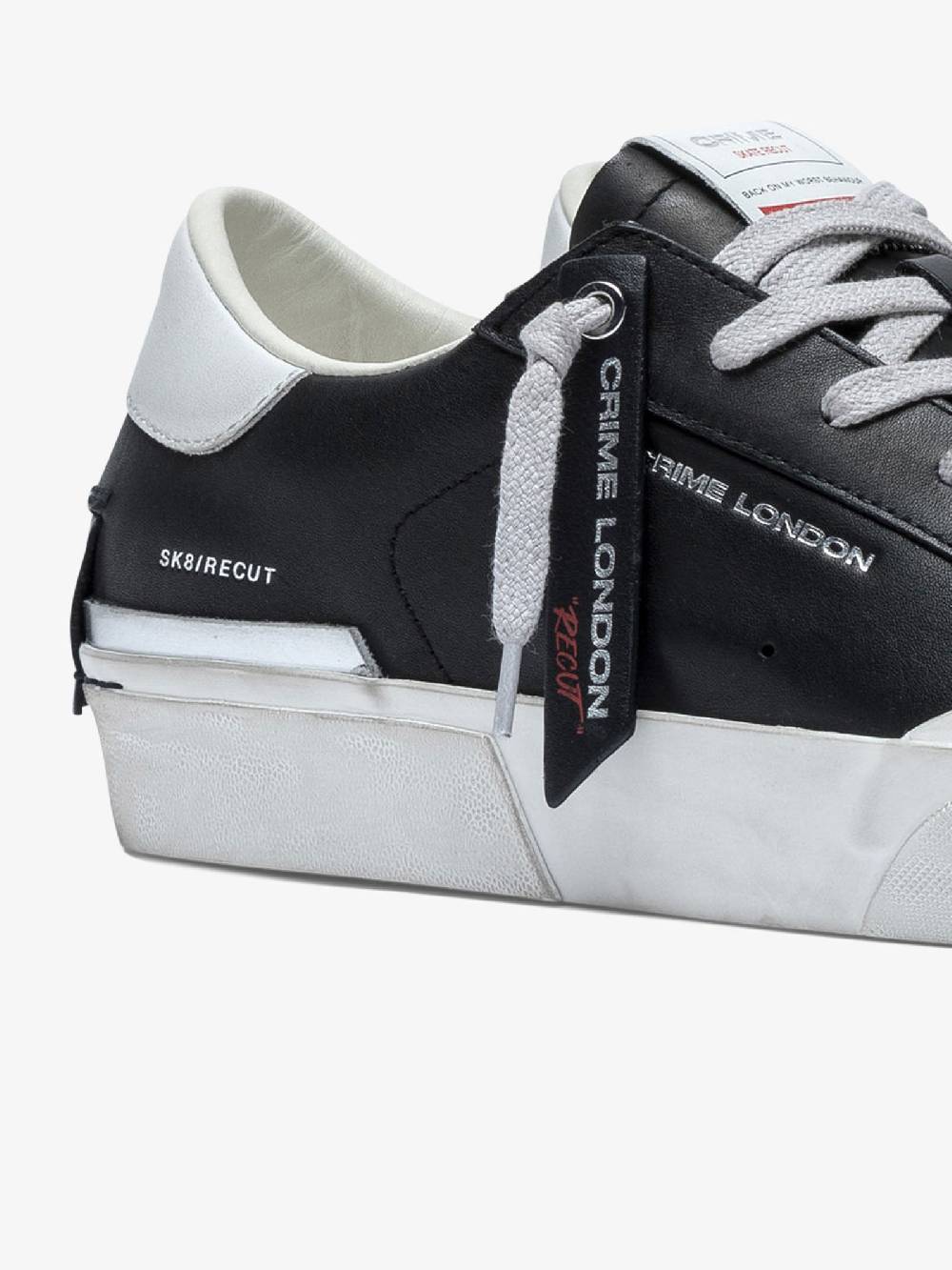 CRIME LONDON Sneakers Recut 17050PP6 uomo in pelle nero Promozione temporanea