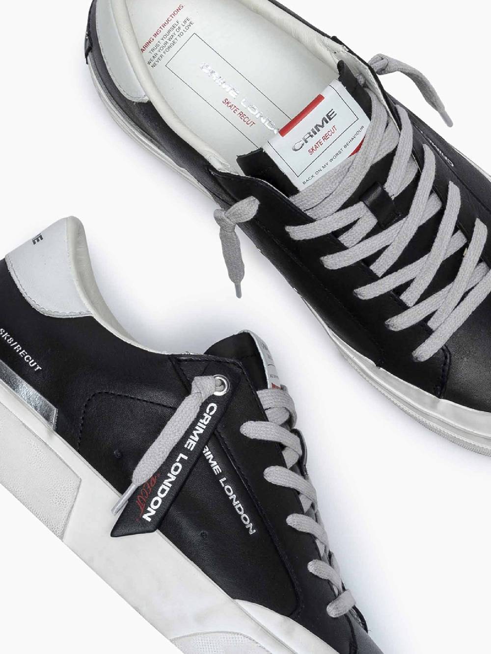 CRIME LONDON Sneakers Recut 17050PP6 uomo in pelle nero Promozione temporanea