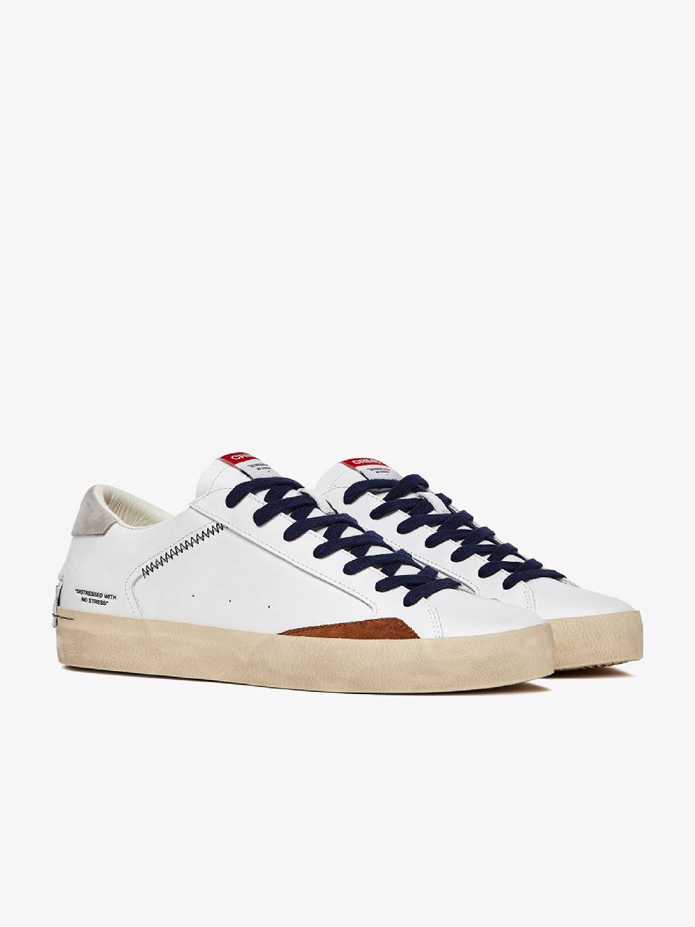 CRIME LONDON Sneakers Distressed 17002PP6 uomo in pelle bianco Fino al 50% di sconto