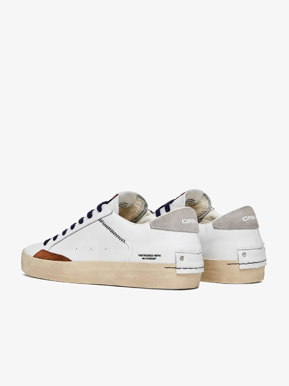 CRIME LONDON Sneakers Distressed 17002PP6 uomo in pelle bianco Fino al 50% di sconto