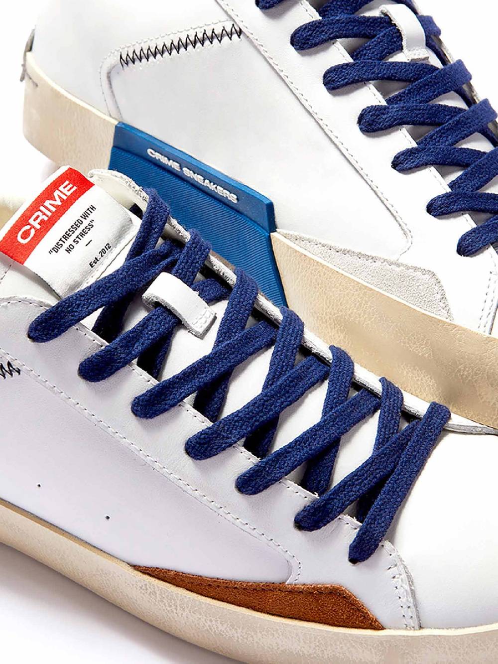 CRIME LONDON Sneakers Distressed 17002PP6 uomo in pelle bianco Fino al 50% di sconto