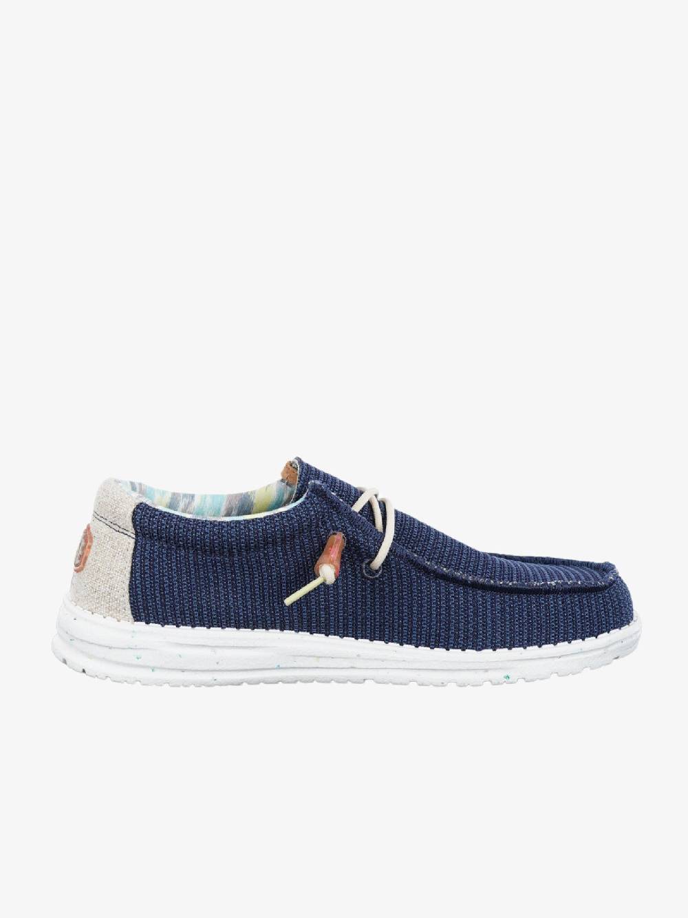 HEY DUDE Mocassini Wally Stretch uomo blu Spedizione Gratuita