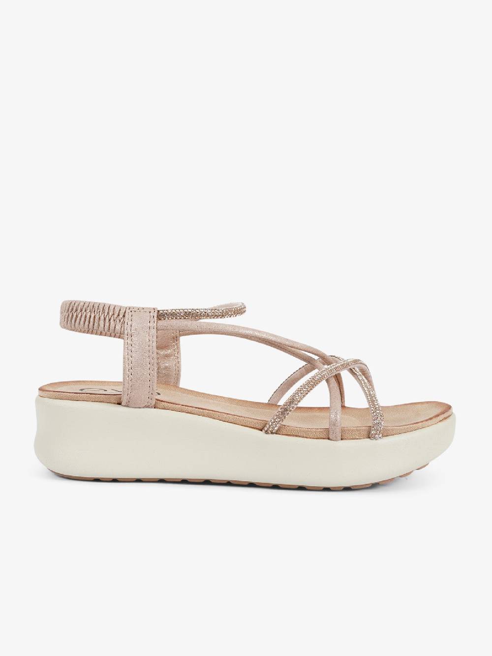 EXE' Sandali con zeppa con strass BZX33170 donna oro Offerte speciali