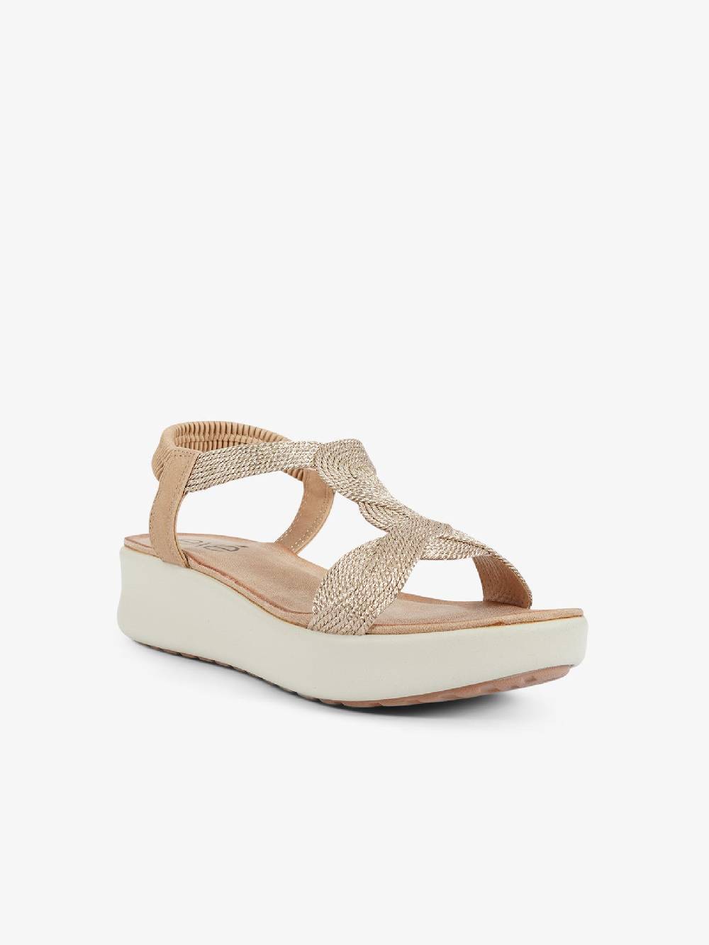 EXE' Sandali con zeppa con strass BZX23170 donna oro Enormi risparmi