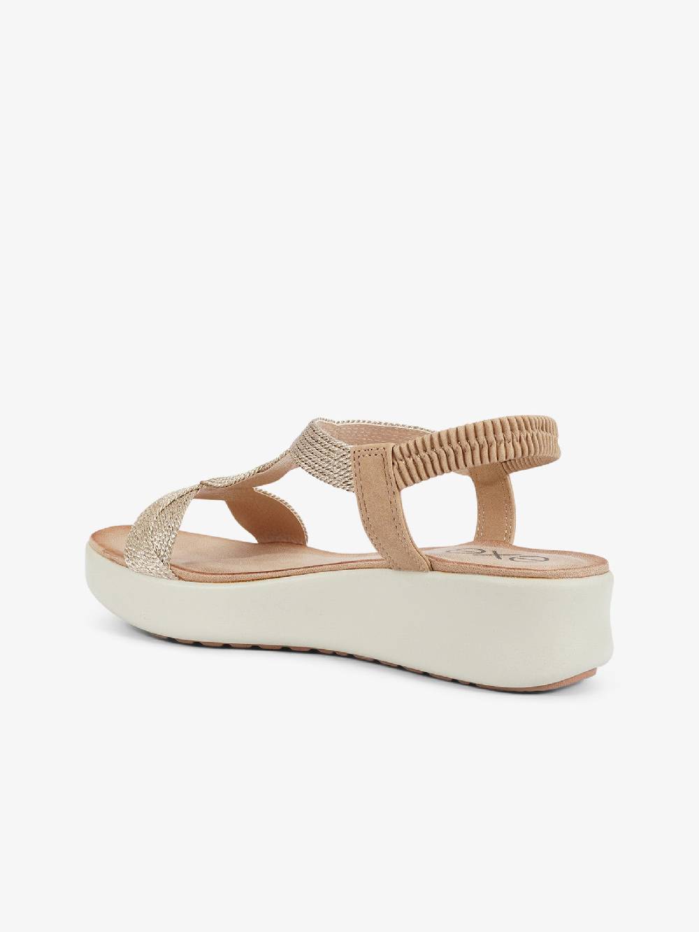 EXE' Sandali con zeppa con strass BZX23170 donna oro Enormi risparmi
