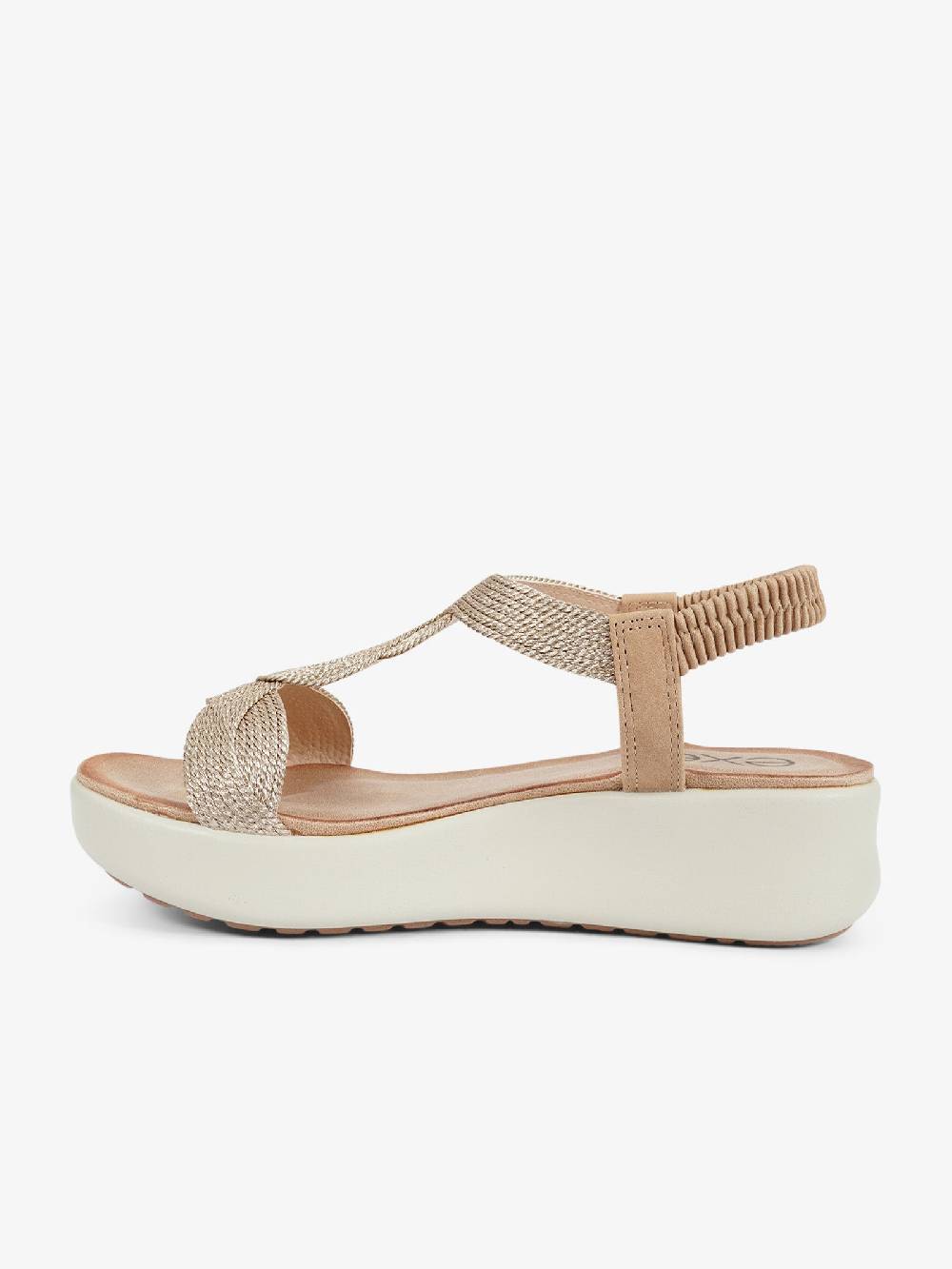EXE' Sandali con zeppa con strass BZX23170 donna oro Enormi risparmi