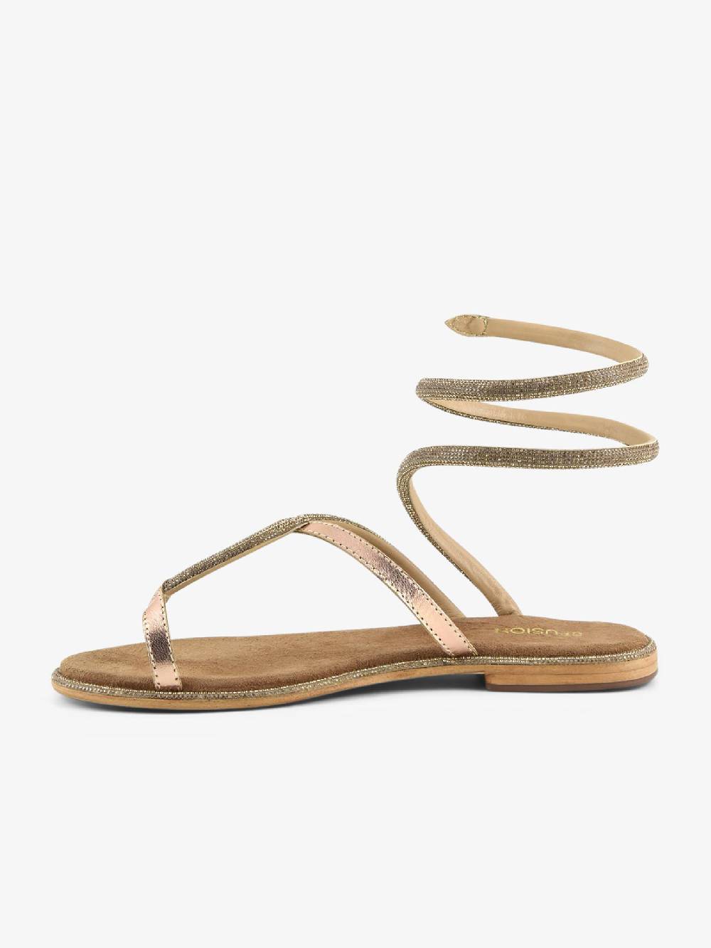 CB FUSION Sandali bassi Wrap up con strass CBF.R224019 donna pelle oro Sconti VIP