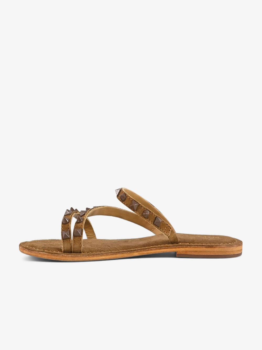 CB FUSION Sandali bassi con fascie e borchie piramidali CBF.R224004 donna pelle marrone Ultimo giorno