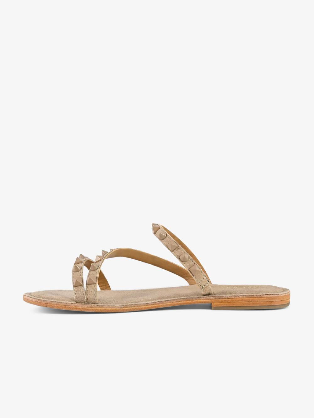 CB FUSION Sandali bassi con fascie e borchie piramidali CBF.R224004 donna pelle beige Promozione temporanea