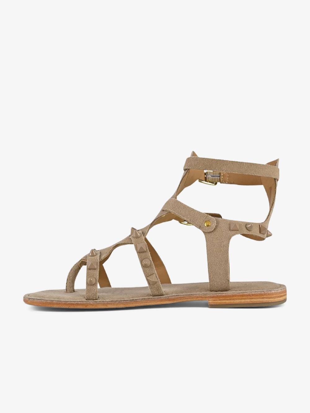 CB FUSION Sandali bassi gladiatore borchie piramidali CBF.R224001 donna pelle beige Fino al 60% di sconto