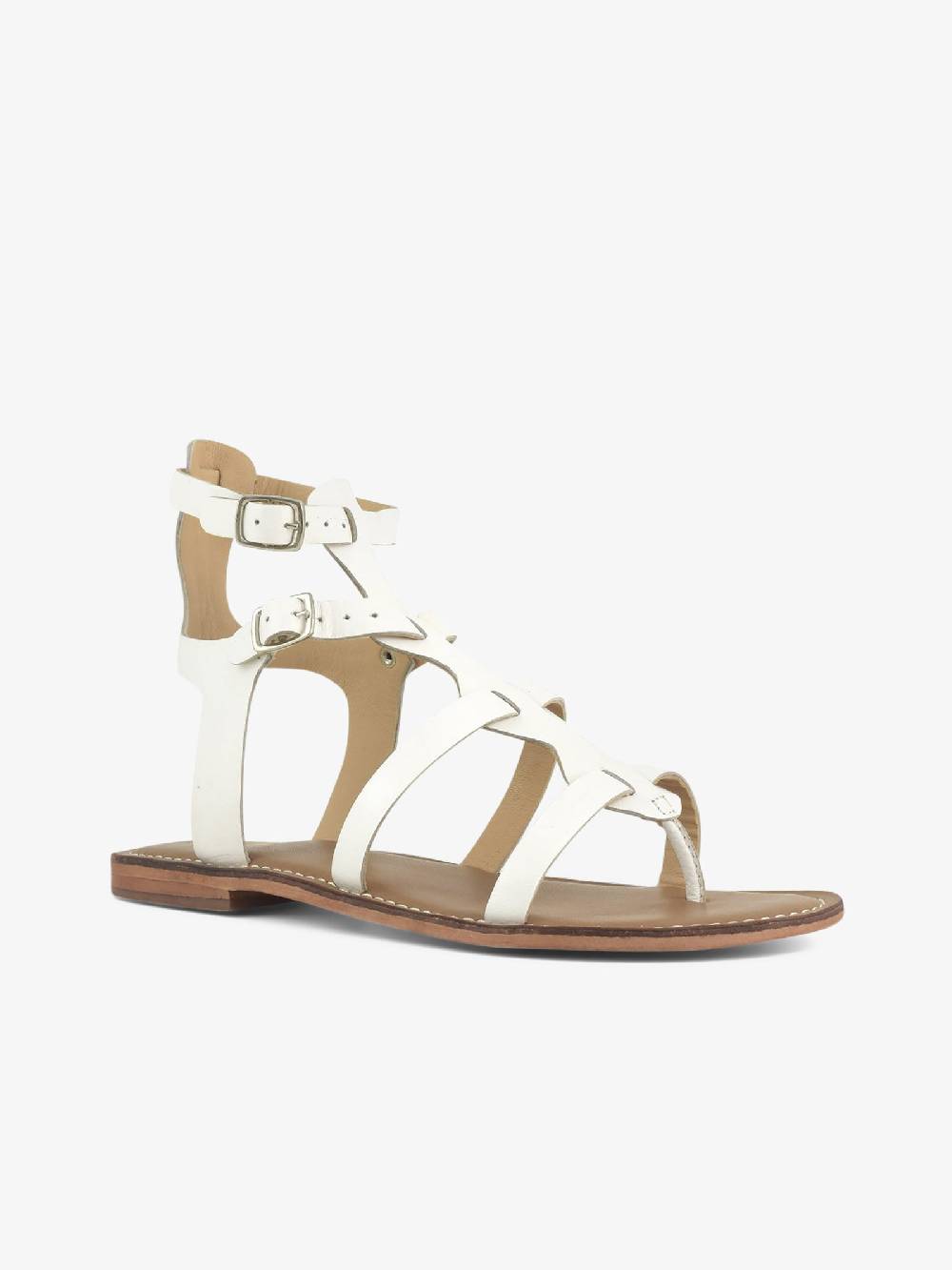 CB FUSION Sandali bassi gladiatore CBF.R221009 donna pelle bianco Fino al 65% di sconto